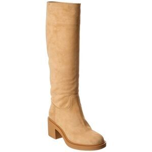 Gianvito Rossi Hynde 45 Suede Knee-High Boot, Brown